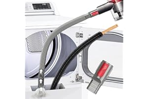 Yivy Boquilla de Aspiradora+Cepillo Rincones Dificiles para Limpieza de Pelusas de Secadora Compatible con Dyson V7/V8/V11/V12/V15 y Series Slim, Manguera Larga de 80cm, Tubo de succión flexible