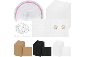 GLARKS Lot de 400 cartes de boucles d'oreilles avec 6 trous pour boucles d'oreilles, étiquettes à suspendre, 5,1 cm, blanc