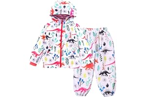 TURMIN Impermeabile Antipioggia Ragazze Ragazzi Giacca da Pioggia Giacche Sportive Tute Antipioggia Portatili per Bambino Bambina 0-5 Anni