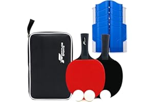 Fortitude Sports Table Tennis Set With Net | Ping Pong Set With 2 Rackets, 3 Balls and Portable Table Tennis Net | Table Tennis Bats and Balls with Retractable Net For Dining Table
