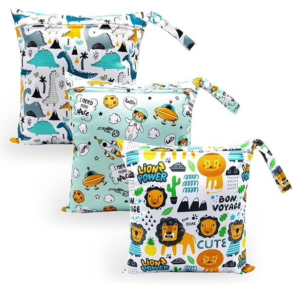 KASESSS 3 stuks model luierhouders en handdoeken, natte tas, waterdichte luiertas met ritssluiting om op te hangen, voor kinderen, voor reizen, strand, zwembad, kinderwagen