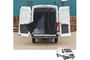 MICBLACO Rear Door Fly Screen for Ford Transit MK8, Double Layer Magnetic Fly Screen Van Insect Net, Van Bug Screen for Transit MK9 H3 2014-2024, Rear High Door Screen Net with Snaps and Center Zipper Closure