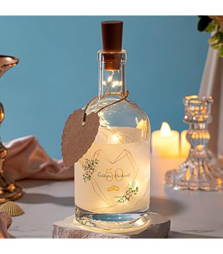 Azyvum Bouteille Lumineuse LED Avec Inscription En Allemand