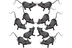 TBCZVX 10Pcs Lifelike Toy Rat - Realistic Black Fake Rat & Halloween Decorations - Novelty Gifts