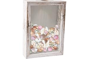 GraduationMall 5x7 Shadow Box Frame with Slot,Wine Cork Ticket Stub Shells Memory Box,Top Loading Display Case Memento Keepsake Storage Box White