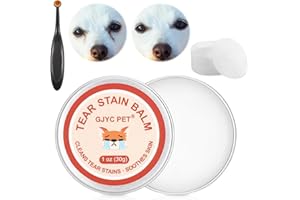 STARVORTEX Detergente 3 in 1 per Macchie da Lacrime per Cani, Kit Gentile con Spazzola PRO e 40 Dischetti di Cotone, Balsamo per Occhi Efficace, Pulizia e Cura per Ripristinare Occhi Lucidi (30g)