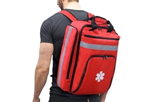 3DTengkit Mochila médica de Emergencia,Bolsa de Trauma de Primeros Auxilios con Reflectante,Bolsa de Mochila médica de Primeros Auxilios de Gran Capacidad(Rojo)