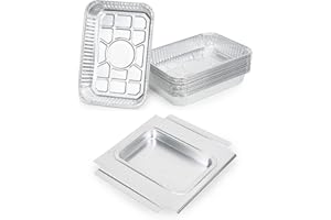 only fire Alu Grillschalen, Tropfschale mit 15 Stück Einweg Aluschalen, 27 × 30 × 3,2 cm, Aluminium Schalen für Weber Q200 Q300 Q220 Q240 Q2000 Q3000 Q320 Q3200 Serien Gasgrills