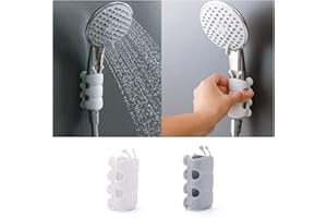 LEEWENYAN Soporte de ducha, 2 Piezas Ajustable Soporte de Montaje en Pared Ventosa de Silicona Sin Necesidad de Taladro para Mármol Vaso Metal Cerámico