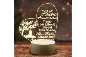 PRSTENLY Regalo Anniversario Matrimonio Per Lui Lei, Acrilica Lampada Idee Regali Anniversario Per Coppia Moglie Marito Donna Uomo