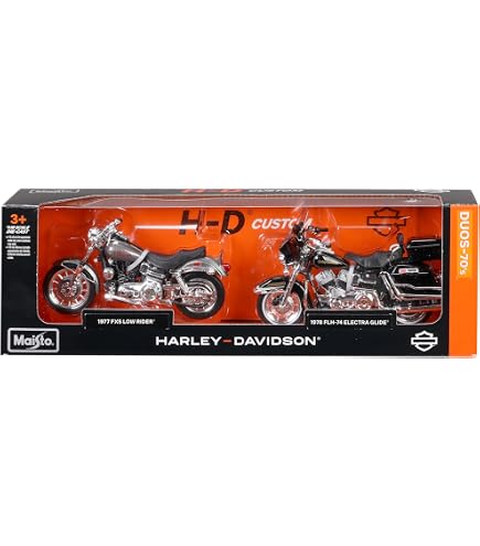 Maisto Harley-Davidson 1/18 模型 2台セット 1:18 HARLEY DAVIDSON DECADE DUOS 80'S – Premium Quality Toy with