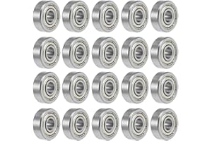 NTRUXZP Balero Cojinete de bolas de ranura profunda 684ZZ doble escudo 4 x 9 x 4 mm de acero al carbono 20 piezas rodamientos de ranura profunda en miniatura de doble blindaje de metal, mm, acero al carbono