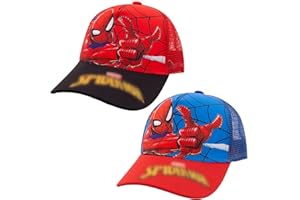 Heartsking Basecap Kinder Jungen, 2 Stück Spider Baseball Cap Kinder Kappe Mütze Geschenk Jungen Superhelden Snapback Kinder-Geburtstag Schule Sport Sonnenschutz Verstellbare
