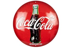 Nostalgic-Art Retro Blechschild, Ø 35 cm, Coca-Cola – Geschenk-Idee für Coke-Fans, Original Lizenzprodukt (OLP), aus Metall, Vintage Design, Blechschilder Sprüche