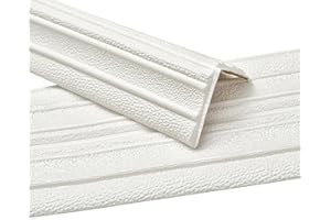 XQZMD 2 Rolls Self Adhesive Flexible Foam Molding Trim, 460 x 14 cm Baseboard Molding Wallpaper Border, 3D Decorative Wall Lines Wall Sticker Border for Floor Base Wall Base (White)