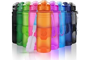 ZORRI Bottiglia d'Acqua Sportiva - 500ml/17oz Borraccia Sportiva, a Prova di perdite, Riutilizzabile Senza BPA tritan plastica Detox Bottiglie Acqua per Palestra, Sport, Yoga,la Corsa, Viaggio
