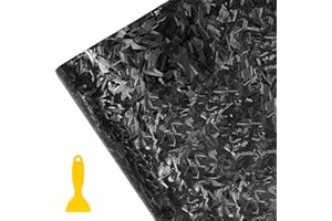 Wellzenith Geschmiedete Carbon Folie,150 * 30cm Selbstklebend Autofolie aus Vinyl,Forged Carbon Folie Vinylfolie (Schwarz)