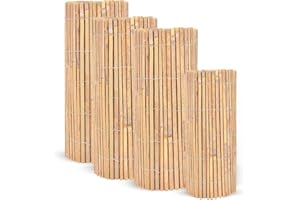 LOIBUYZ Natural Bamboo Garden Fence Covering, Outdoor Privacy Slat Screening, Fence Panels Wind & Sun Protection, (1m x 3m)