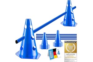all Pets United® Steckhürden Set für Hunde; Agility Trainingszubehör für Hunde & Pferde; Hürdenset mit Stange & Hütchen für Tier & Fußballtraining; Wetterfest & Stabil (4 Sets)