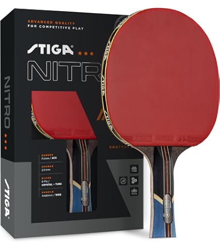 Raquette Tennis De Table STIGA Vision 4 Étoiles – Approuvée ITTF, Crystal Technology, Vitesse & Contrôle