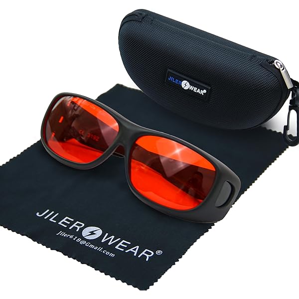 FREEMASCOT OD 6 190nm-490nm Wavelength UV Light/Anti Blue Light Blocking Safety Glasses for 405nm, 445nm, 450nm, 473nm Laser Light