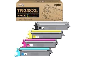 COLORFLY TN248XL TN248 XL Cartuchos de Tóner TN248VAL Pack 9900 Paginas Compatible para Brother TN-248 TN-248XL Tóner tn248cmyk para Brother MFC-L3760CDW HL-L3240CW DCP-L3520CDW DCP-L3560CDW MFC-L3740CDW