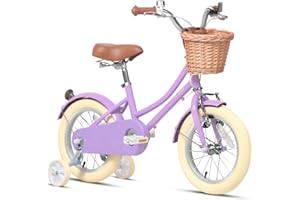 Glerc Girls Bike with Basket for 2-12 Years Old Kids, 12 14 16 20 Inch with Bell and Stabilisers, Multiple Colors