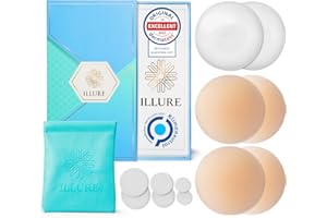 ILLURE® Cache Teton - Cache-tétons pour Femmes avec Protection des mamelons - Cache tétons réutilisables & lavables - Cache Teton Invisible en Silicone de Haute qualité [8 cm Ø]