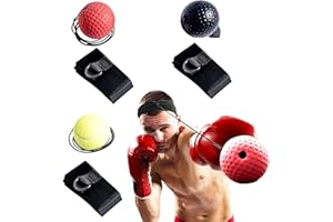MuscleForge® Pelotas de Reflejos para la Cabeza, Speedball con Cinta para la Cabeza - 3 Reflex Balls para el Entrenamiento de Boxeo y MMA, Bolas de Boxeo para la coordinación y la Velocidad