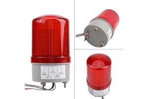 GAROSA Red LED Warning Light Flashing Strobe Lights Emergency Lighting Bulb Rotating Beacon Lamp Outdoor Yard Factory Traffic Safety Light AC 220V
