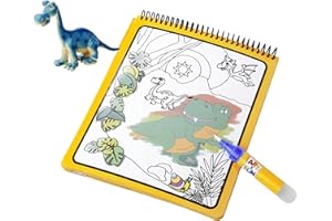 Simba Art & Fun Libro para colorear con agua Dinos incl. figura de dinosaurio.Lápiz de agua Water Pen y 4 motivos de dinosaurios - juguete mágico de agua. A partir de 3 años (106334633)