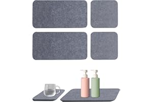 KWEIUGFI Lot de 4 dessous de verre en terre de diatomée absorbant l'eau, dessous de verre absorbant l'eau, distributeur de savon à séchage rapide, pierre absorbante pour salle de bain, cuisine