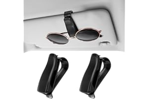 Mabor 2 Stück Brillenhalter für Auto Stabiler Sonnenbrillenhalter Auto Sonnenblende mit Schwammpolster Innenfutter für Die Meisten Brillen (Schwarz)