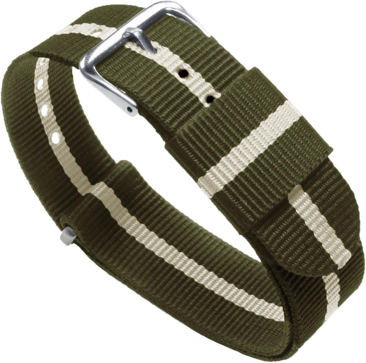 BARTON Military Style Straps - Choice of Color, Length & Width (18mm, 20mm, 22mm or 24mm) - Ballistic Nylon Straps