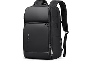 FENRUIEN 17 Inch Laptop Backpack Expandable 26-35L Business Work Bag Waterproof Travel Rucksack for Men Women with Laptop Compartment & USB Charging Port (Black