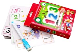 MANDARINMELON Tarjetas Educativas para Aprender a Leer y Escribir, los Números o a Sumar y Restar. Flashcards Montessori Juegos Educativos. Educación Infantil a Partir de 4 Años. Incluye Rotulador con Borrador.