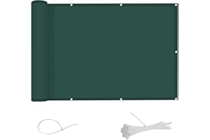 AXT SHADE osłona balkonowa 120x300cm,nieprzezroczysta osłona balkonu,100% poliester,ochrona przed promieniowaniem UV i odporność na warunki atmosferyczne,do ogrodu balustrady balkonowej,Ciemnozielony