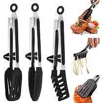 Set 3 Pinces Cuisine Silicone Verrouillables 27cm - Pince Viande Grill Barbecue Antidérapante