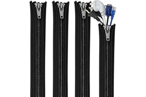 Teskyer 4 Pack Cable Tidy Sleeve, Cable Sleeve with Zipper, Cable Management Sleeves for TV, Computer, Office, 20"/50cm Per Sleeve