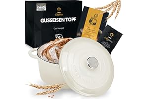 Chefarone Cocotte Casseruola Ghisa smaltata 24 cm 3,5 L - Dutch Oven con Coperchio – Pentola Multiuso per Pane Arrosti Stufati e Cotture in Forno - compatibile Induzione