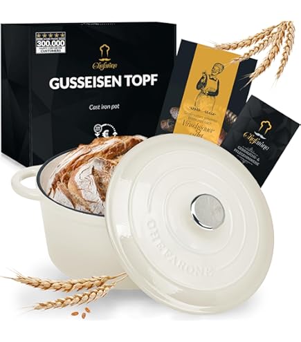 LEADZM Cocotte Fonte Induction 28cm 5,7L, Casserole Induction, Faitout Pour Braiser Ragoûts Rôtir Pain (Noir