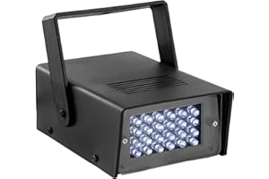 BOOMTONEDJ Stroboscope à LED Haute Intensité BoomTone DJ FLASHLED MINI avec 24 LED Blanches 5mm, Réglages de Vitesse, Design Compact - Idéal pour anniversaire, chambre, soirée à domicile