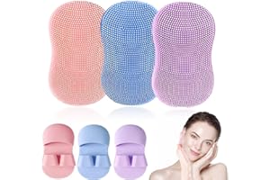 JEYORZY 3 Pezzi Spazzola Pulizia Viso in Silicone, Silicone Spazzola Pulizia Viso, Morbido Viso Pulizia Pennello, Spazzola per la Pulizia Dei Pori Esfoliazione, per Pelle Qualsiasi Tipo(Multicolore)