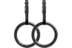 wyewye Gymnastic Rings With Adjustable Gymnastic Ring Straps Non-Slip Hanger Hooks Olympic Rings Home Gym Set Great For Upper Body Strength Fitness Strength Training Maximum Load 290Kg