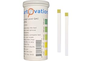 BARTOVATION Very High Level Quaternary Ammonium (QAC, Multi Quat) Sanitizer Test Strips, 0-10,000 ppm [Vial of 50 Strips]