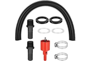 Zocipro Water Butt Connector Kit, 2Pcs 25mm Connection with 50cm Flexible Hose Pipe & Fittings Joining 2 Tanks, Butts, Rain Barrels Together (Male Thread), 3.5x50cm (G013-01)