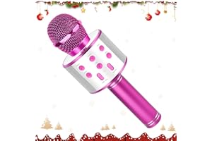 KEWUZY Microfono Karaoke Bluetooth, Karaoke Portatile Wireless, 3 4 5 6 7 8 9 10 11 12 Anni agazzi Ragazze Microfono Regalo Giocattoli