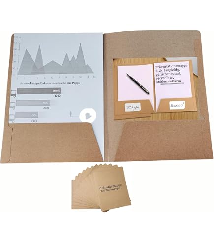 Lot de 12 dossiers en papier kraft, A4 à coupe carrée à deux poches, organiseur de rangement pour documents de bureau, rapport, documents de présentation, papiers scolaires, 12 pièces