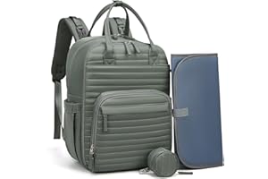 Sea choice Baby Fasciatoio Zaino per Pannolini con Tasche Isolate Zaino per Pannolini con Fasciatoio per Mamme Papà Elegante Borsa da Viaggio per la Cura del Bambino