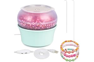 SHTALHST Electric Bead Spinner,USB Powered Beading Machine with Clay Bead Spinner, Forward and Reverse Rotation,Necklace for Seed Beads, Clay Bead Making, Bracelet Making Kit,Clay Beads Bracelet Making Kit